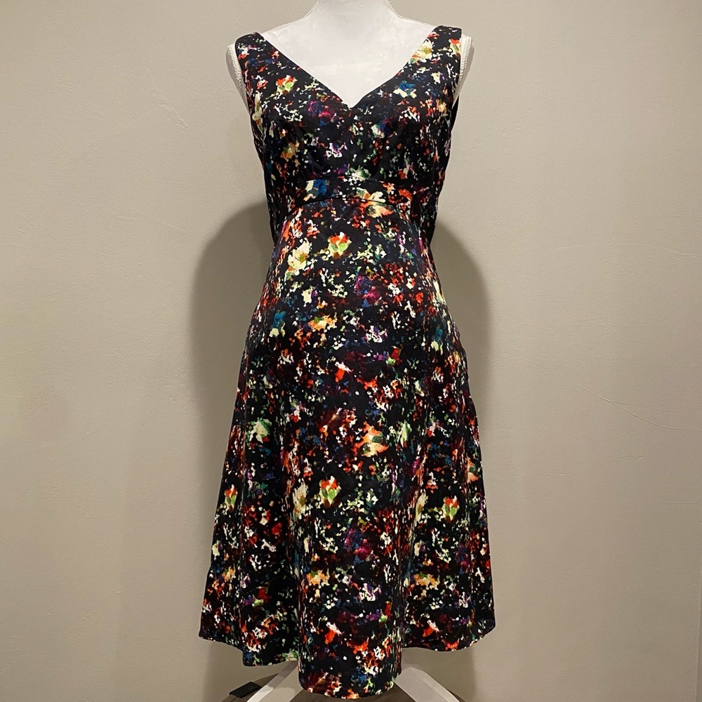 Gap Maternity Double V-Neck Floral Midi Dress Pockets Size 2